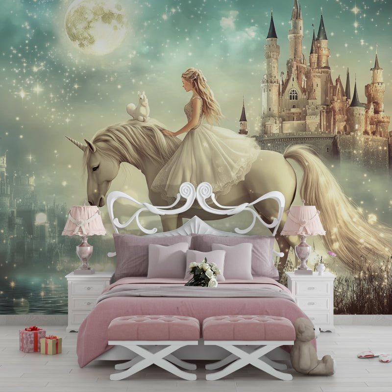 Fantasy princess mural bringing wonder to a girl's bedroom, perfect height perspective