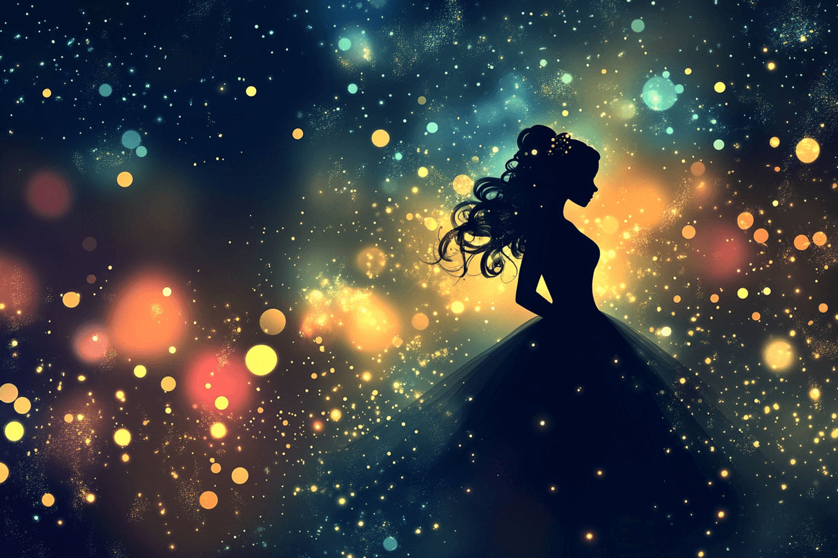 Princess night sky design file showing detailed starry pattern and silhouette