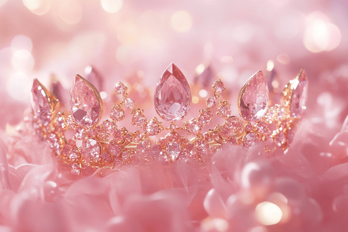 Pink crystal crown design file showing intricate details and shimmering effects