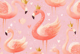 Princess Flamingo wallpaper design file showing detailed crown pattern and heart motifs