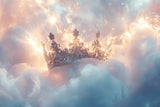 Princess crown wallpaper design file showing detailed golden crown pattern with dreamy clouds