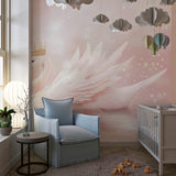 Princess Wall Mural adding elegance to a playroom with gold details