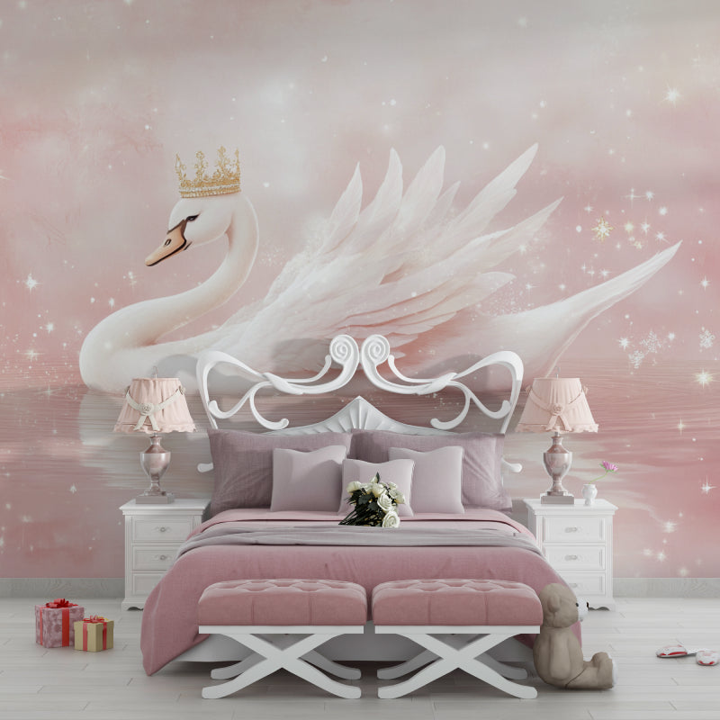 Swan Princess Wallpaper transforming a reading nook with dreamy atmosphere