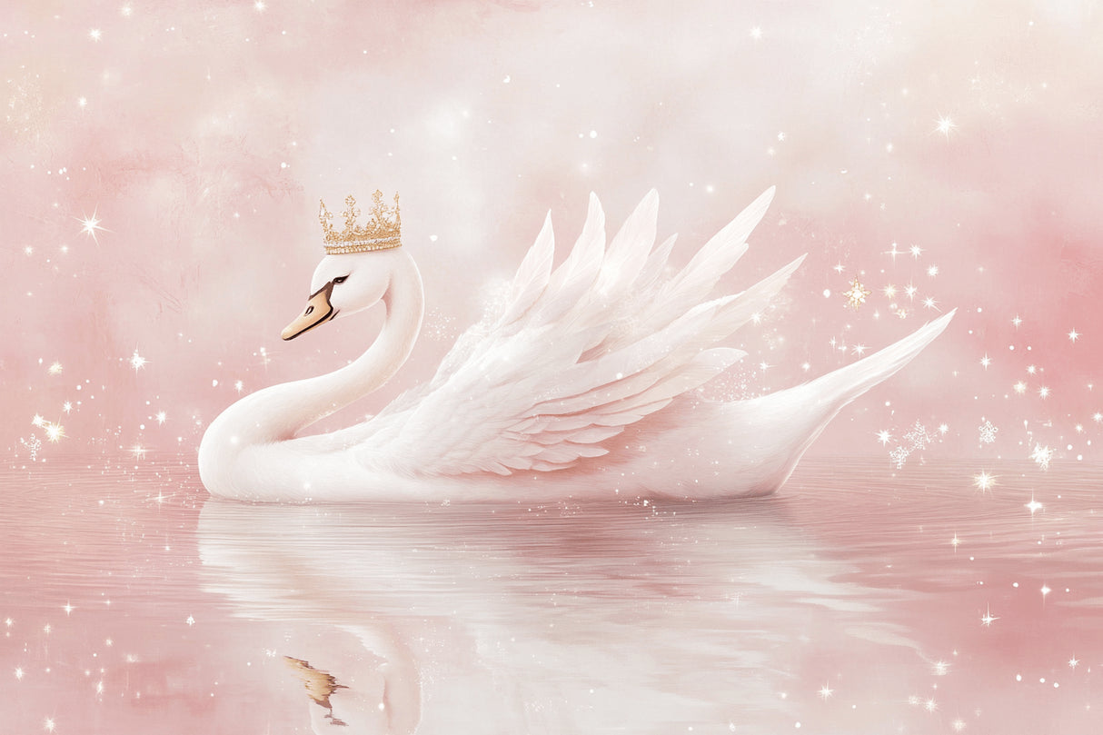 Princess Swan Wallpaper design file showing intricate pattern and gold crown details