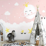 Sweet princess wallpaper transforming a toddler's bedroom into a dreamy space sanctuary