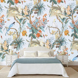 Tropical Birds Mural Wallpaper | Exotic Floral Paradise with Butterflies