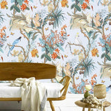 Tropical Birds Mural Wallpaper | Exotic Floral Paradise with Butterflies
