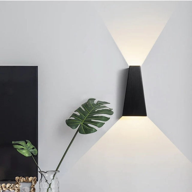 Modern LED Wall Light  Dual Beam Black Metal Sconce - Product showcase