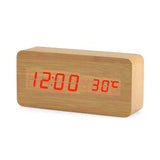 Modern Digital Alarm Clock  LED Wood Cube Design - Product detail 4