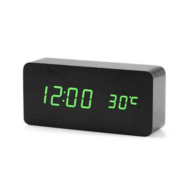 Modern Digital Alarm Clock  LED Wood Cube Design - Product detail 15