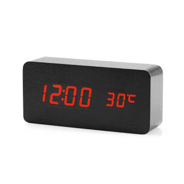 Modern Digital Alarm Clock  LED Wood Cube Design - Product detail 13