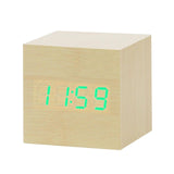 Modern Digital Alarm Clock  LED Wood Cube Design - Product example