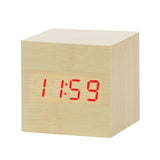 Modern Digital Alarm Clock  LED Wood Cube Design - Product detail 6