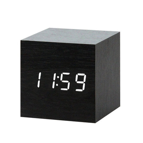 Modern Digital Alarm Clock  Wooden Cube LED Display - Product detail 11
