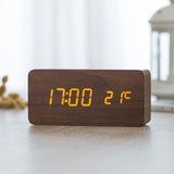 Modern Digital Alarm Clock  LED Wood Cube Design - Product detail 8
