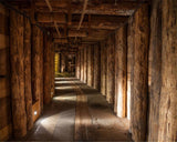 Industrial Mural Wallpaper | Wooden Tunnel Perspective