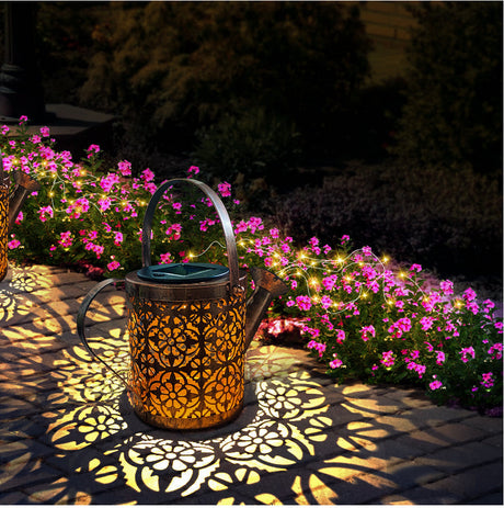 Solar Garden Light  Decorative Watering Can Design With LED String - Product detail 4