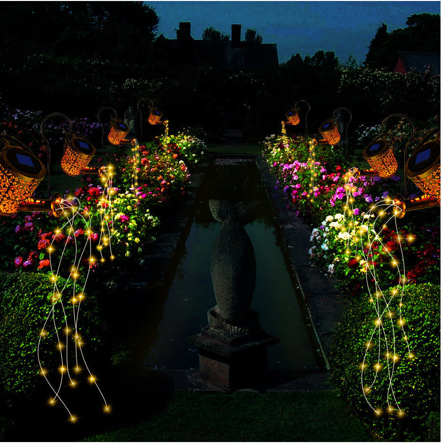 Solar Garden Light  Decorative Watering Can Design With LED String - Product example