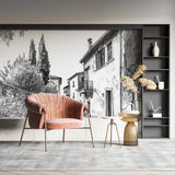 Provence street sketch adding sophistication to an entryway wall