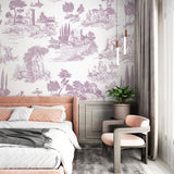 Classic Provence wallpaper bringing charm to a modern living room space