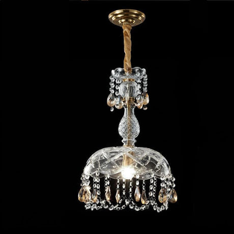 Crystal Pendant Chandelier  Amber Drop Glass Design - Product detail 12