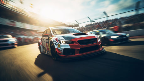 High-resolution racing car wallpaper design file showing detailed pattern and vivid colors