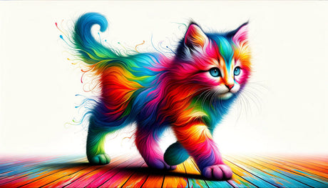 Rainbow Cat Wallpaper design file showing detailed abstract pet pattern with flowing colors