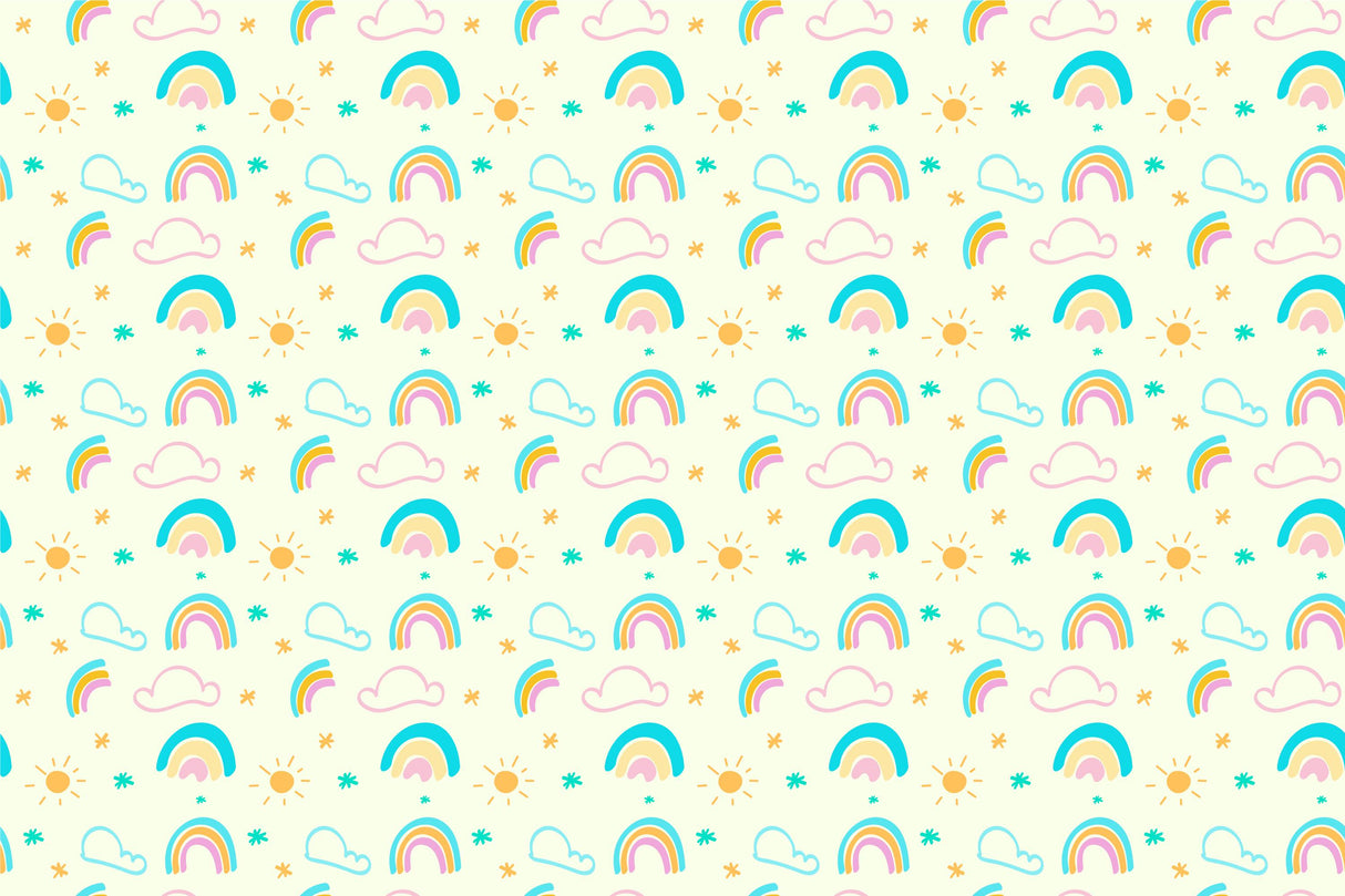 Rainbow and cloud pattern design file showing intricate details and true colors