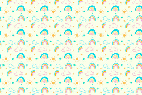 Rainbow and cloud pattern design file showing intricate details and true colors