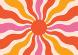 Retro sunburst pattern wallpaper design file showing detailed geometric rays and color gradient