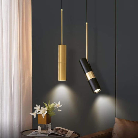 Modern LED Pendant Light  Adjustable Metal Cylinder Design - Product showcase