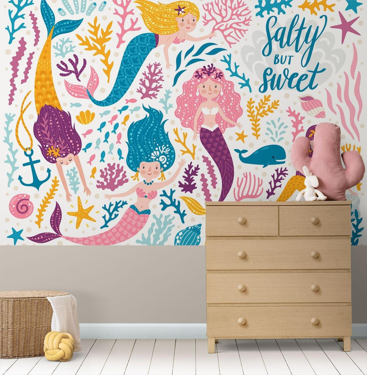 Mermaid Mural Wallpaper | Underwater Fantasy with Coral Reef