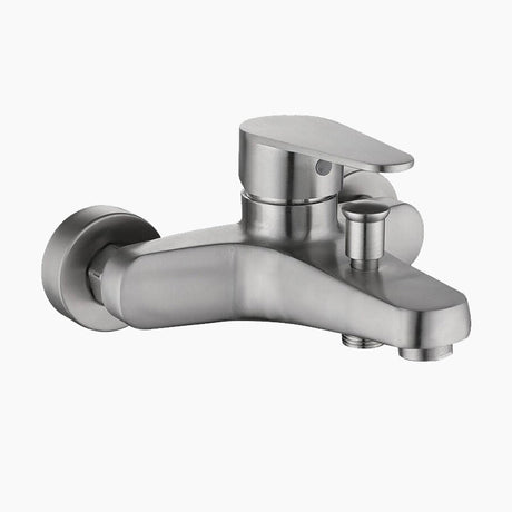Modern Bath Shower Mixer  Brushed Stainless Steel Faucet - Product showcase