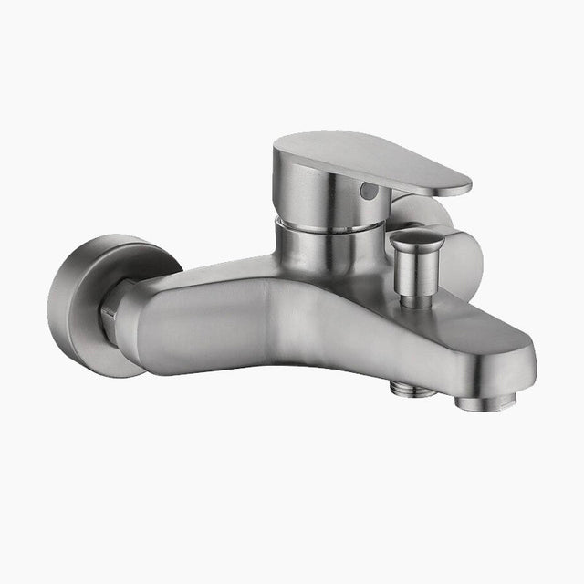 Modern Bath Shower Mixer  Brushed Stainless Steel Faucet - Product showcase