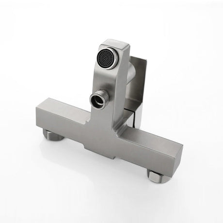 Modern Bath Mixer Tap  Brushed Steel Geometric Design - Product example