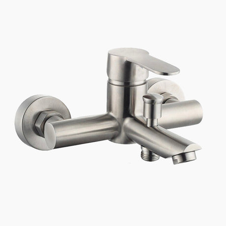 Modern Bathtub Faucet  Brushed Stainless Steel Mixer - Product showcase