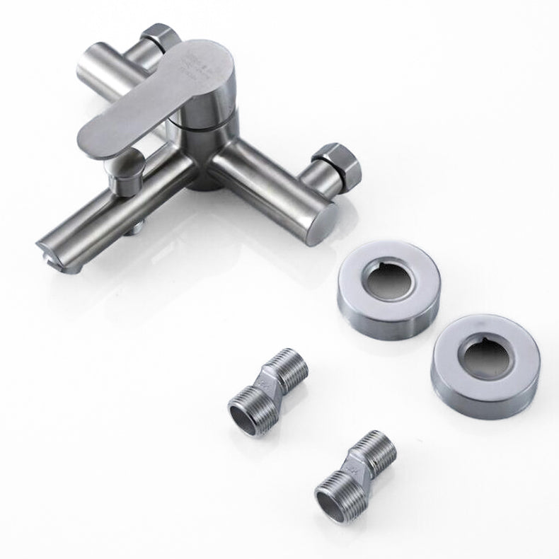 Modern Bathtub Faucet  Brushed Stainless Steel Mixer - Detailed view