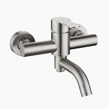 Modern Bath Mixer Tap  Brushed Stainless Steel Design - Product showcase