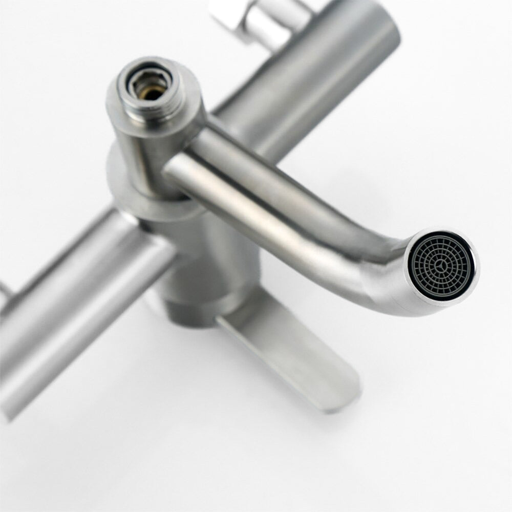 Modern Bath Mixer Tap  Brushed Stainless Steel Design - Detailed view