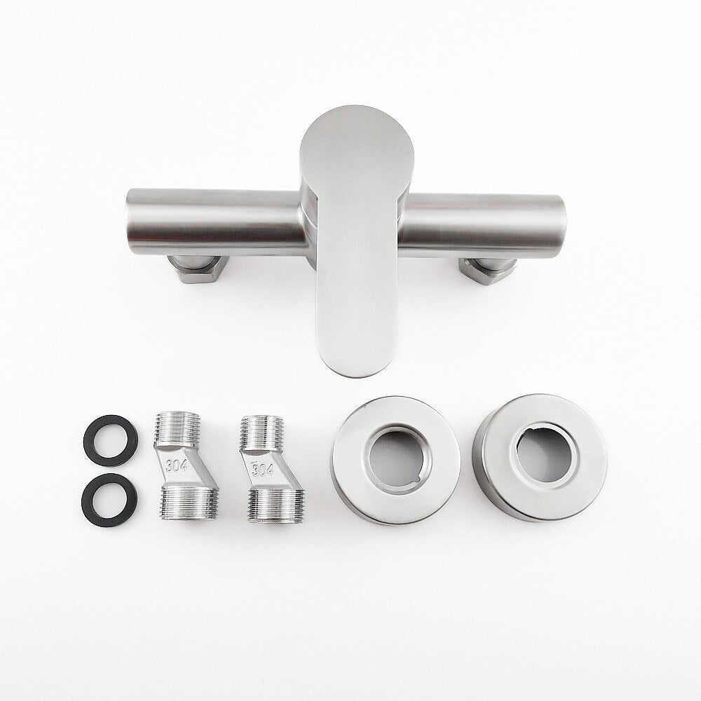 Modern Bath Mixer Tap  Brushed Stainless Steel Design - Product detail 5