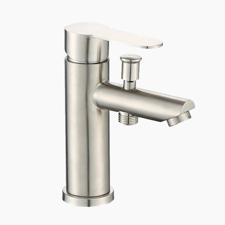 Modern Bath Faucet  Brushed Steel Single Hole Mixer - Product showcase