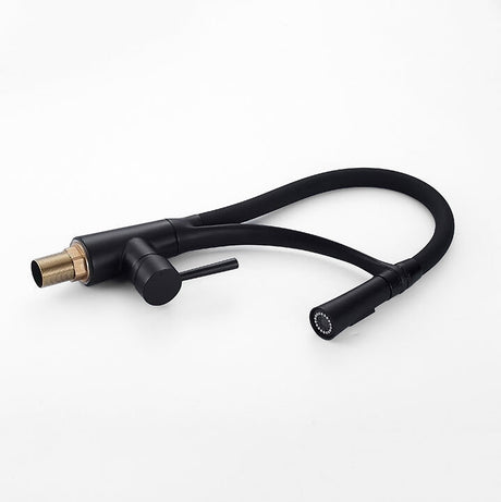 Modern Kitchen Faucet  Matte Black Gooseneck Pull Down Sprayer - Product detail 4