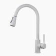 Modern Kitchen Faucet  White Pull-Down Spray Head - Product showcase