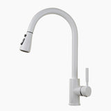 Modern Kitchen Faucet  White Pull-Down Spray Head - Product showcase
