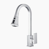 Modern Pull-Down Kitchen Faucet  Square Neck Design With Spray Head - Product showcase