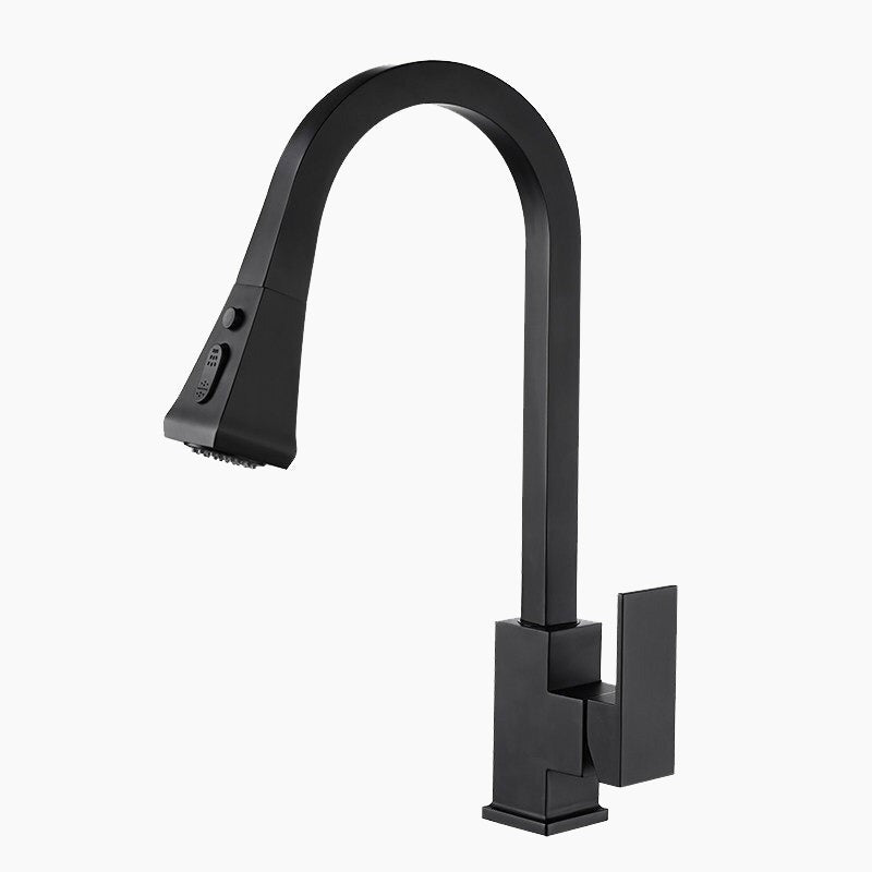 Modern Kitchen Faucet  Matte Black Pull-Down Sprayer - Product showcase