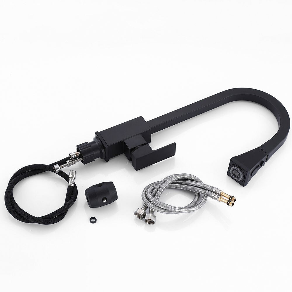 Modern Kitchen Faucet  Matte Black Pull-Down Sprayer - Product example