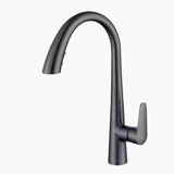 Modern Pull Down Kitchen Faucet  Matte Anthracite Gooseneck Design - Product showcase