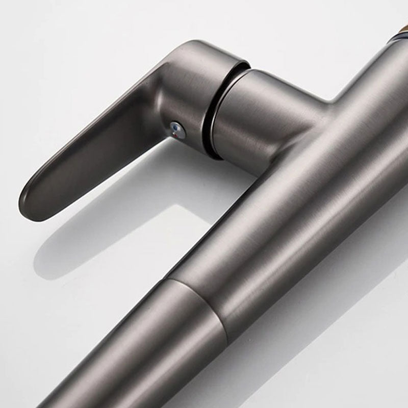 Modern Pull Down Kitchen Faucet  Matte Anthracite Gooseneck Design - Product example