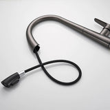 Modern Pull Down Kitchen Faucet  Matte Anthracite Gooseneck Design - Product detail 4